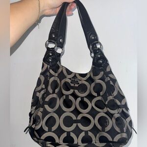 Coach Madison Op Art Sateen Maggie Shoulder Bag Slouchy Black H1380-15573M $358